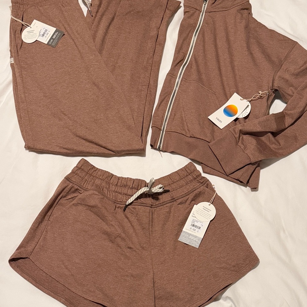 Vuori 3 piece set! Nutmeg— Hoodie (S) , Pants (S) and Shorts (S) Set